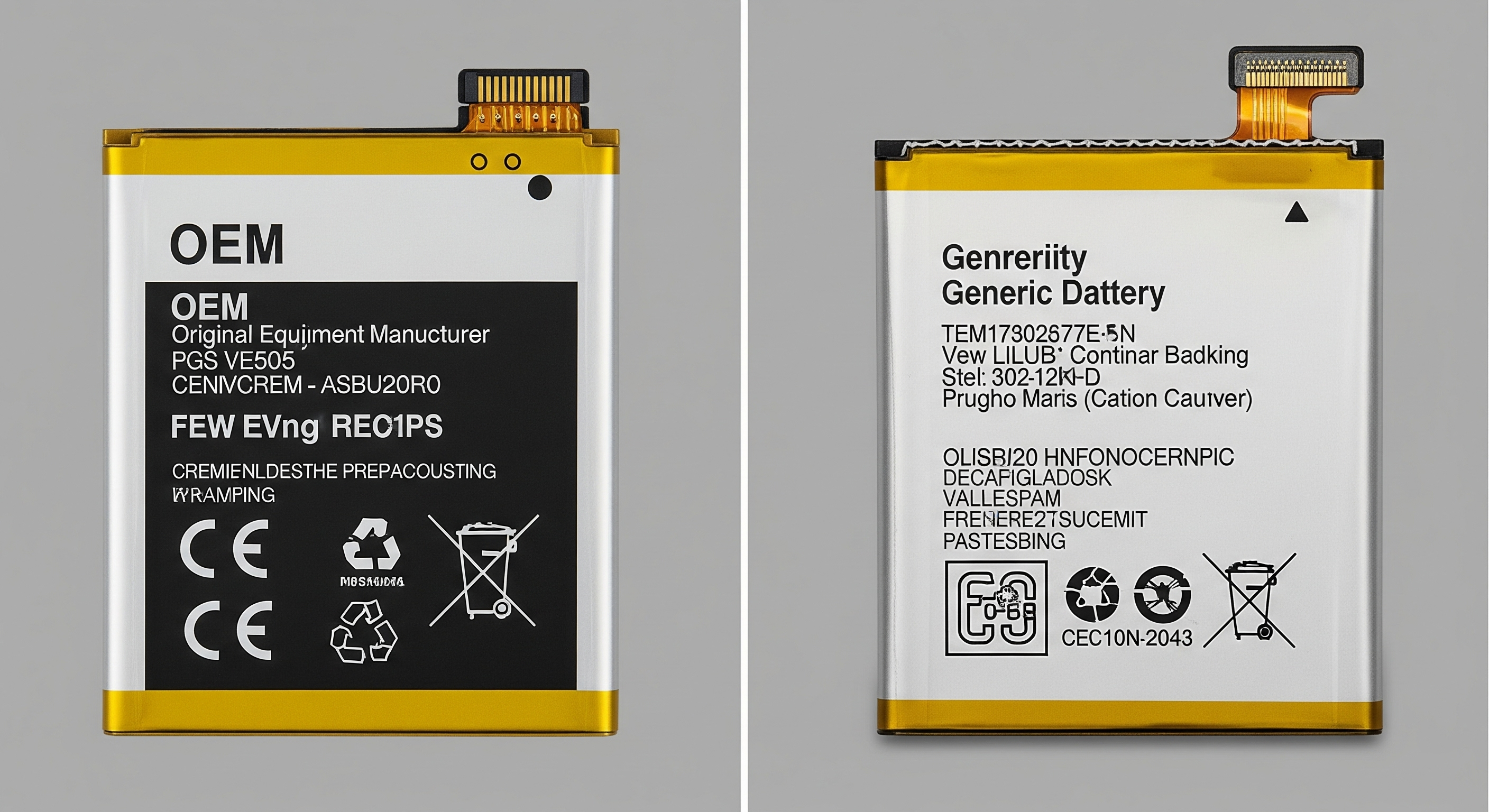 OEM vs generic mobile phone battery comparison showing quality differences