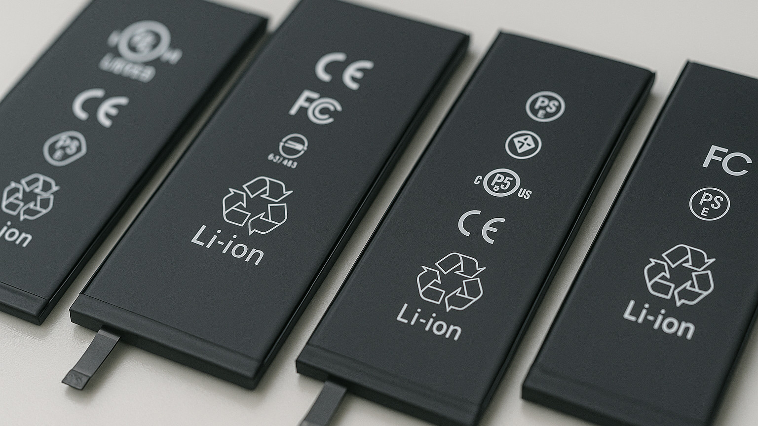 Certified mobile phone batteries with safety certifications and quality markings